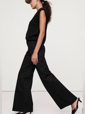 Banana Republic Black Wide-Leg Everywhere Ponte Pant Size M